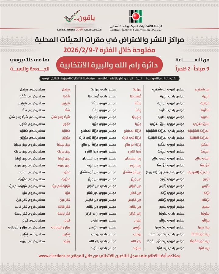 خبر من بلدية كوبر – 4 شباط 2026