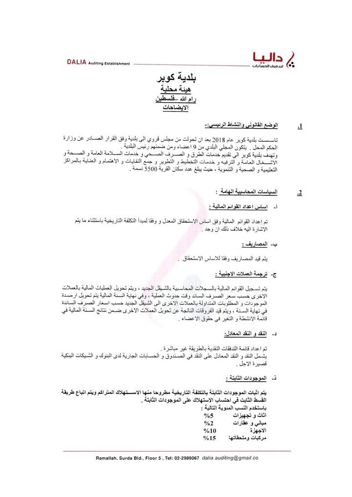 وفقا لسياسة المجلس البلدي منذ اللحظة الأولى الشفافية ونشر التقارير المالية لمدقق الحسابات نضع بين أيديكم… – صورة 4